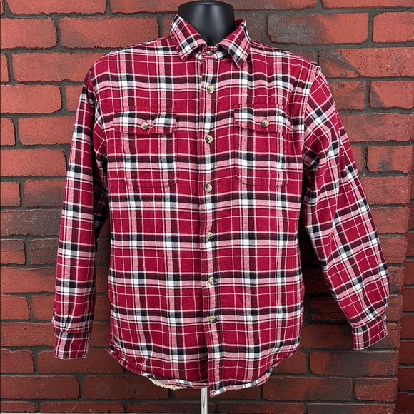 Wrangler Sherpa Shirt Jacket Men's Plaid‎ Medium - Picture 1 of 7